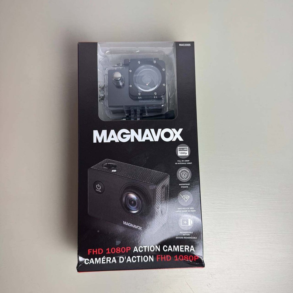 Magnavox MAC2005 Action Camera Unisex OS Black FHD 1080p Waterproof Case New